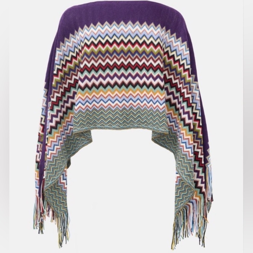 💜NWT Missoni Purple and Multicolor poncho / scarf